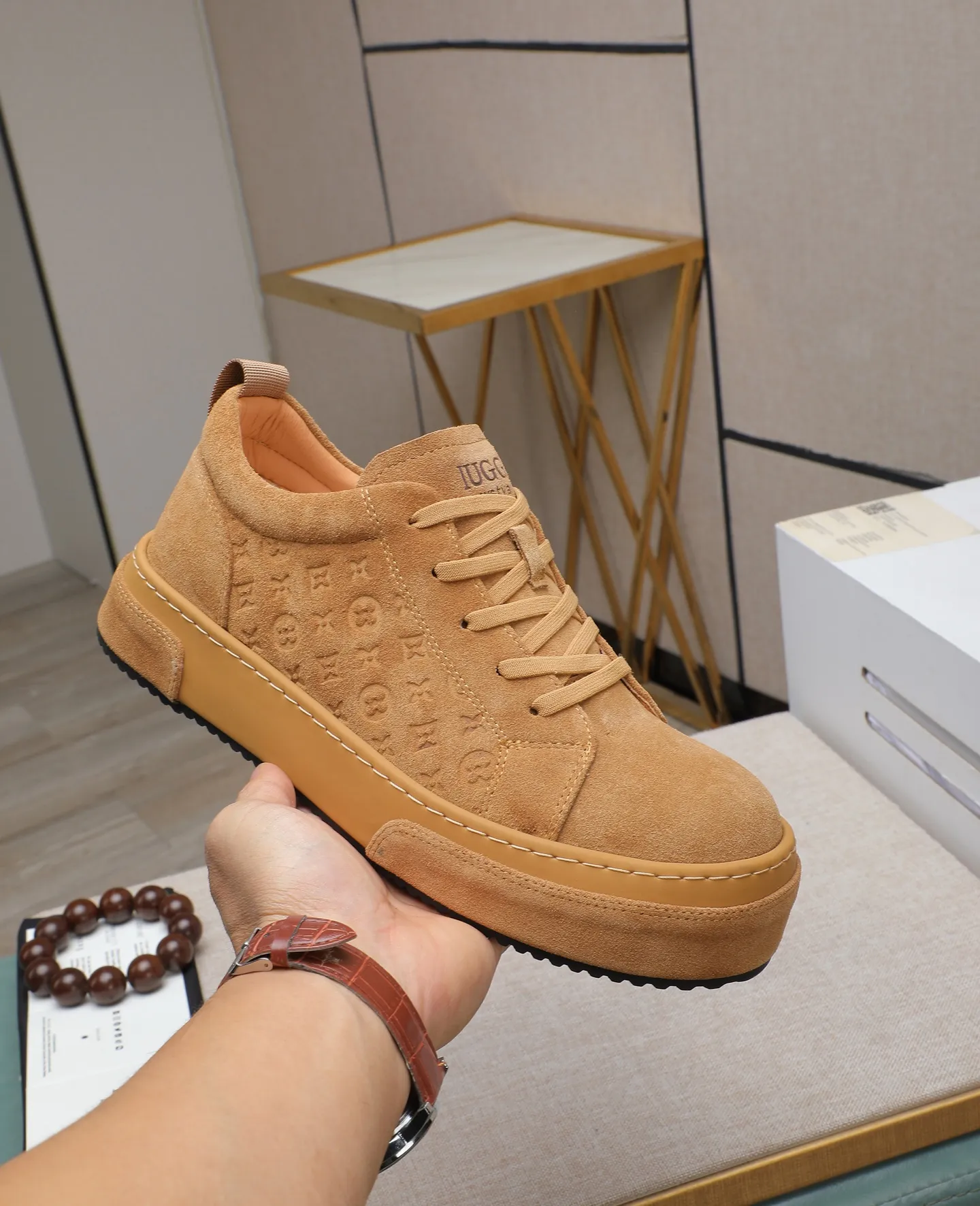 Men's shoes 💰620 IUGGI new retro presbyopia men's shoes, casual and versatile, full of high-end sense, fashionable, luxury and personalized style, joint model, retro presbyopia factor, full of handsome style, first layer suede cowhide, lining wool, rubber outsole, light and non-slip size: 39-44